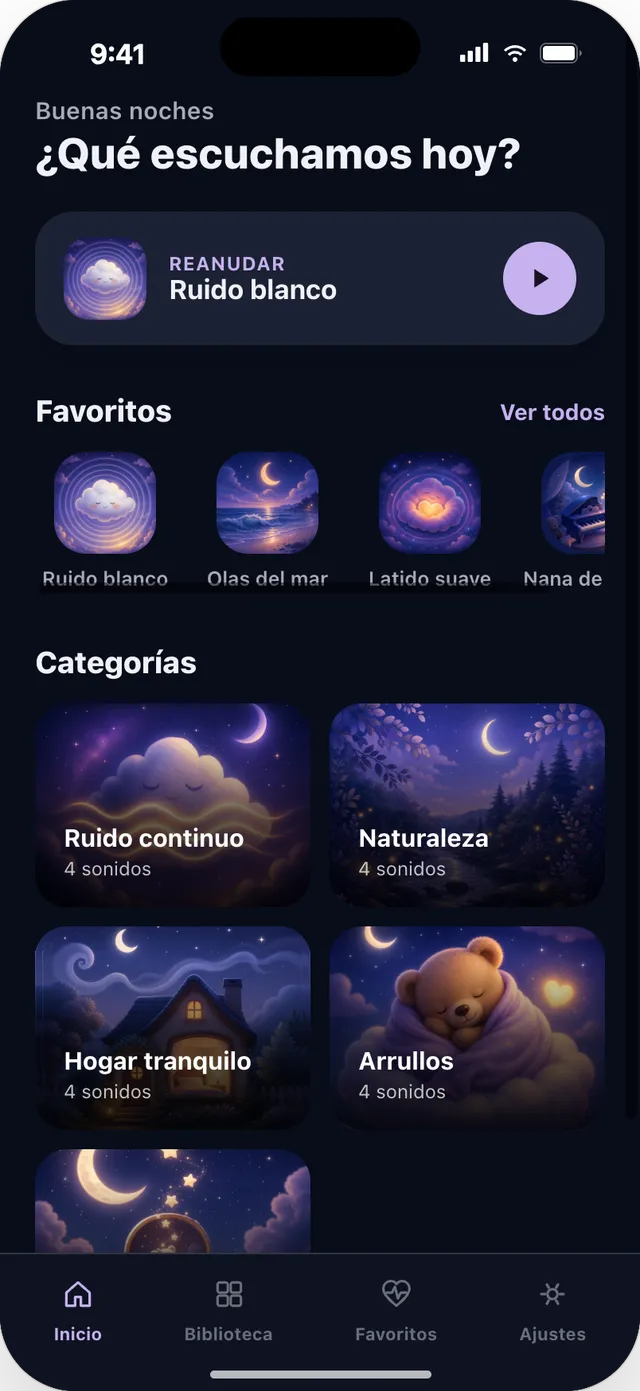 Pantalla de inicio de NanaBB