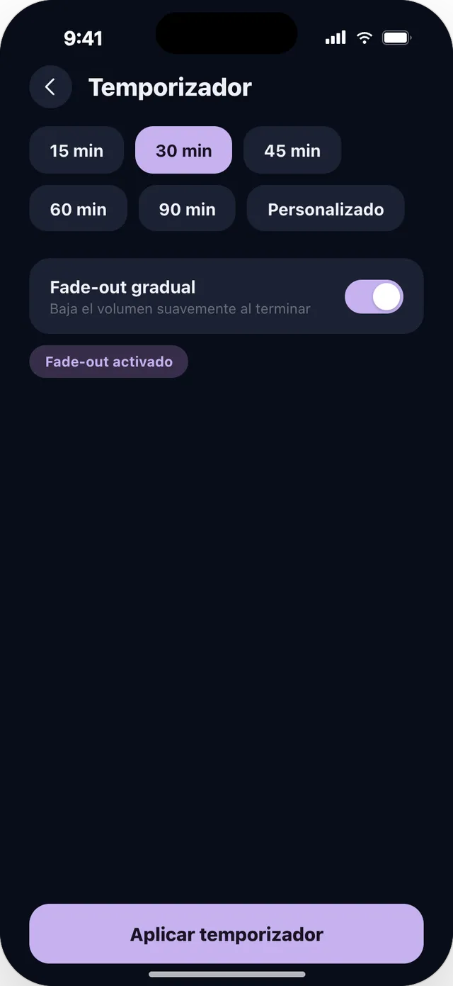 Pantalla de temporizador de NanaBB
